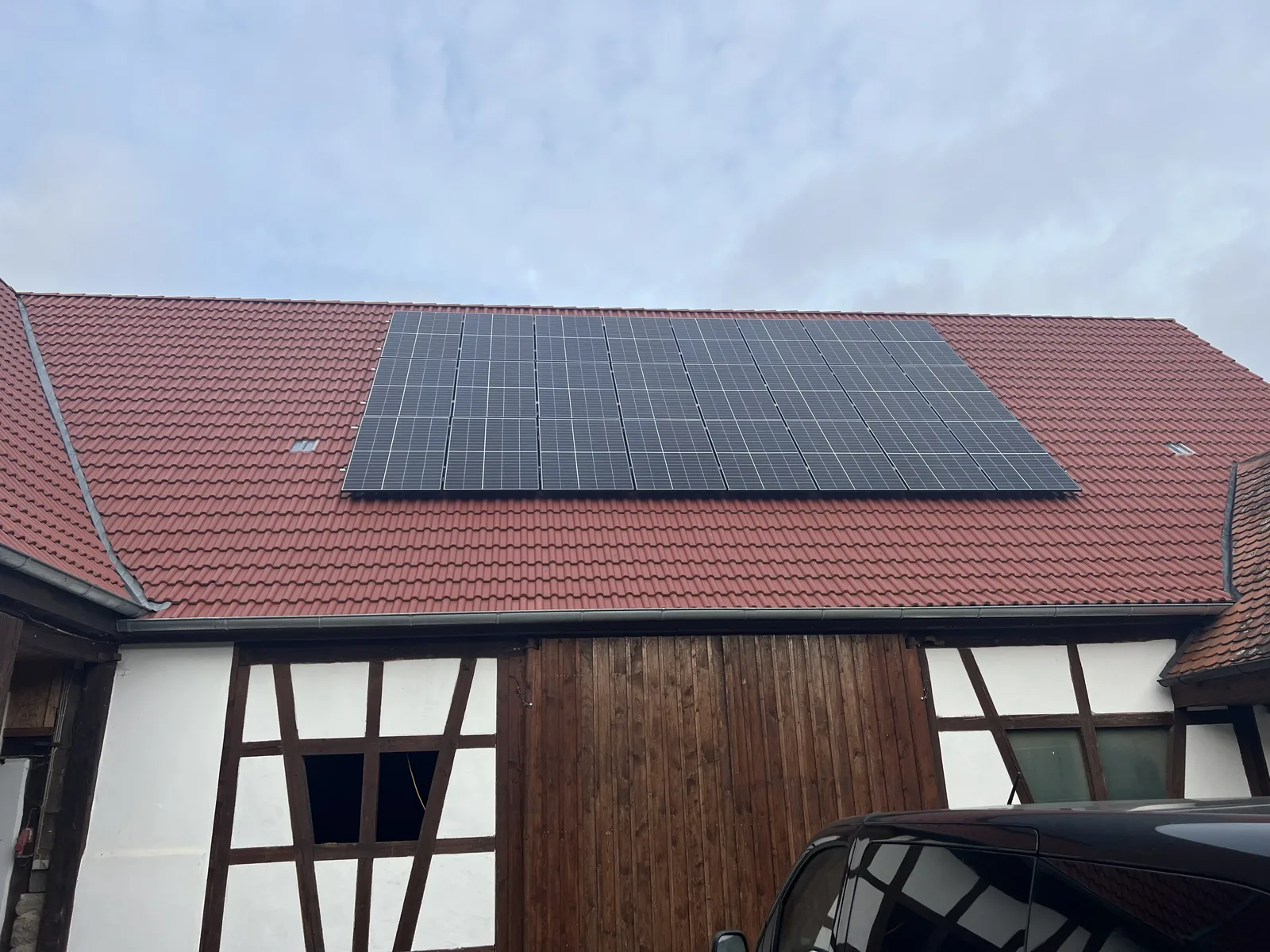 Photovoltaik auf einem Fachwerkhaus